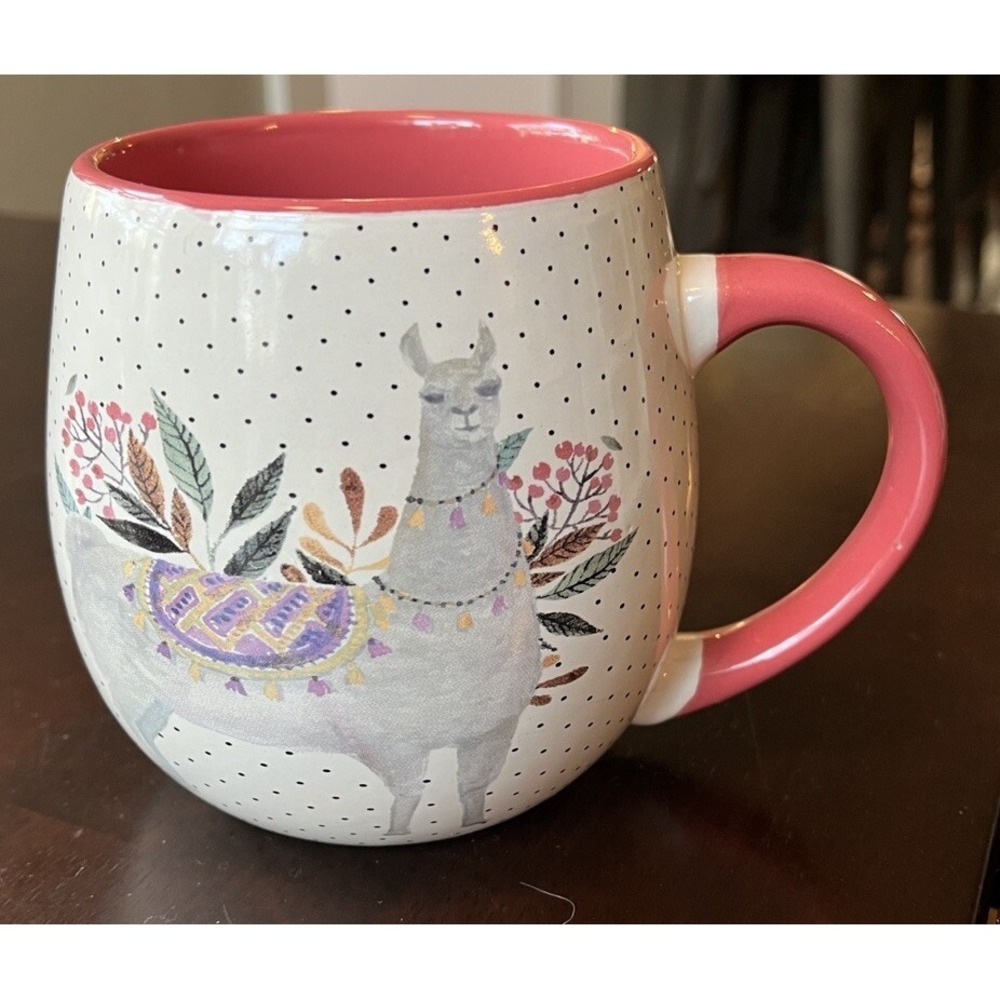 Nicole Miller Home Llama Coffee Tea Handle Cup Mug 16oz Excellent